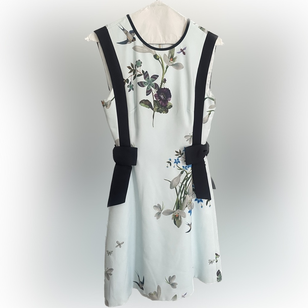 Ted Baker London Dress Sipnela Spring Meadow Light Blue Floral Dress Bow - Picture 5 of 6